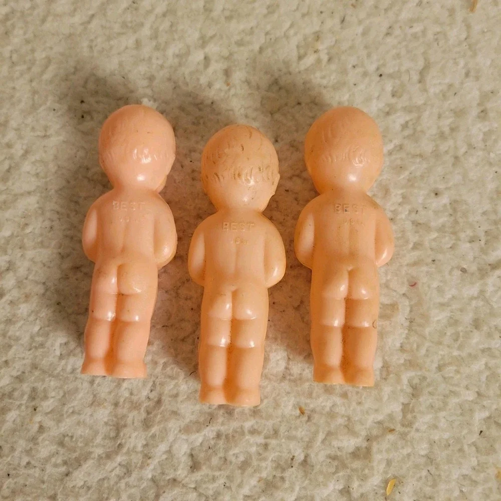 Lot of 3 1950's Hard Plastic Miniature Toy Dolls:  Best USA Baby Doll